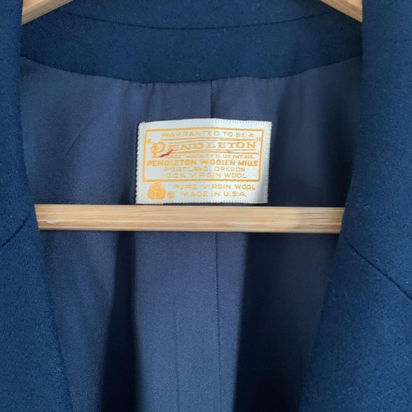 Vintage Pendelton Navy Wool Blazer Excellent Sz 14 - Picture 4 of 8